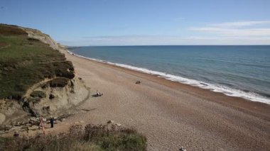 Eype beach Dorset İngiltere'de İngiltere'de Jurassic sahil West Bay view doğuya doğru