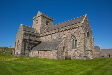 Iona Abbey İskoçya İngiltere İskoçya üzerinde ada Isle of Mull İskoçya'nın Batı Kıyısı popüler bir turizm 