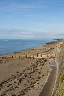Criccieth beach North Wales İngiltere'de yaz aylarında 