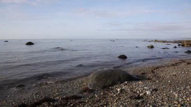 Criccieth plaj ve kayalar Kuzey Galler Uk coast