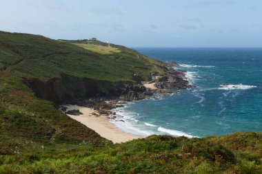 Portheras Cove Cornwall tenha plaj gizli mücevher Cornish üzerinde sahil güney batısında St Ives