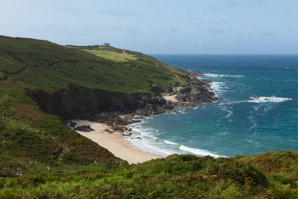 Portheras Cove Cornwall avskild strand dold pärla på Cornish kust söderut väster om St Ives — Stockfoto