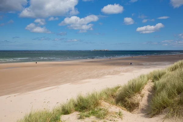 Northumberland Beach Och Kusten Bamburgh North East England Storbritannien Med — Stockfoto