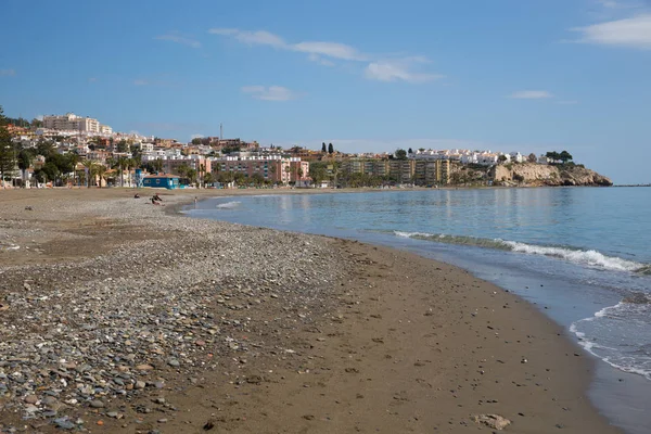 Playa Cala Del Moral Východně Malagy Pláži Nedaleko Rincón Victoria — Stock fotografie