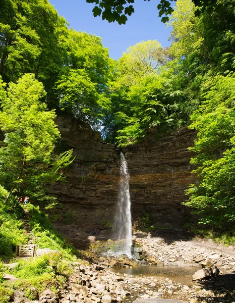 Yorkshire Dales Popüler Turistik Hawes Wensleydale Yakınındaki Hardraw Kuvvet Şelale — Stok fotoğraf