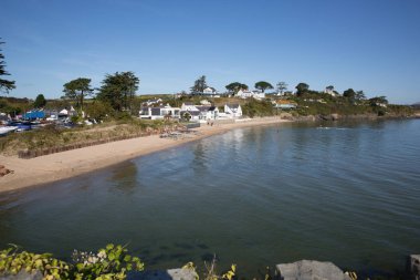 Abersoch liman plajı Gwynedd Wales güney kıyısı Llyn Yarımadası su sporlarıyla bilinen popüler sahil kasabası