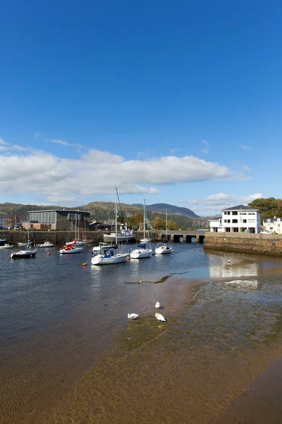 Porthmadog País Gales Cidade Costeira Galesa Leste Criccieth Perto Parque — Fotografia de Stock