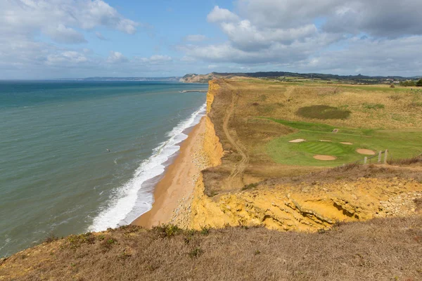 Sötvattenstrand Dorset Jurassic Kust Utsikt England — Stockfoto
