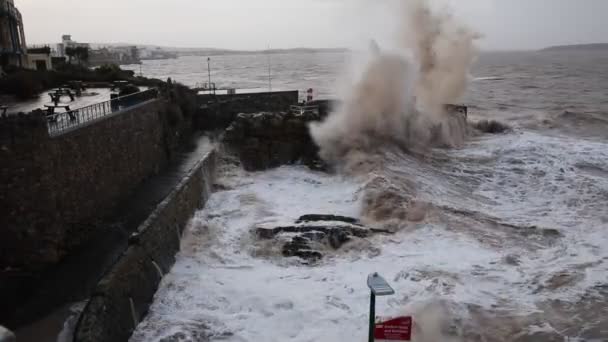 Weston Super Mare Somerset Brought High Winds Big Waves West — Stock Video