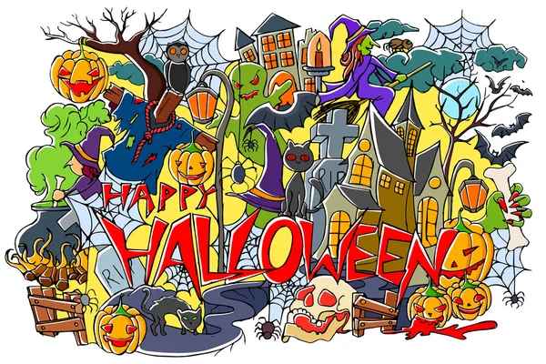 Joyeux Halloween fond de vacances — Image vectorielle