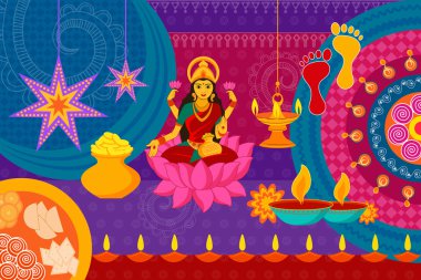 Mutlu Diwali Festivali arka plan kitsch sanat Hindistan