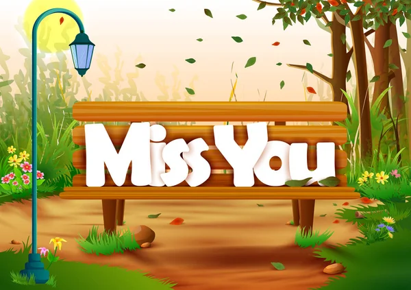 Miss You wallpaper background — Stock Vector