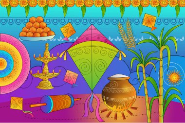 Mutlu Pongal Festivali kutlama arka plan