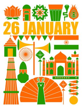 Mutlu Hindistan Cumhuriyeti gün vatansever arka plan