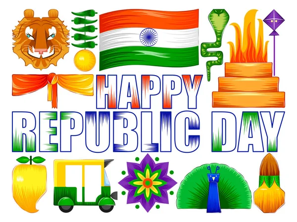 Happy Republic Day of India patriotic background — Stock Vector