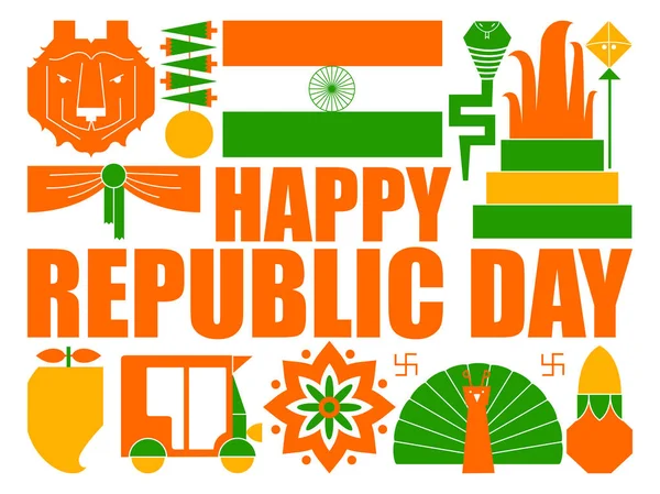 Glückliche Republik Tag des indischen patriotischen Hintergrund — Stockvektor