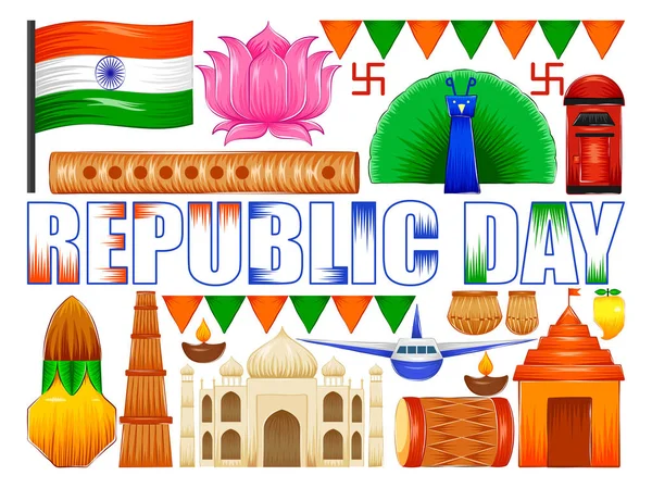 Happy Republic Day of India patriotic background — Stock Vector