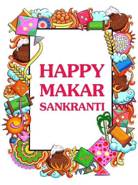 Щасливі Макара Sankranti фестивалю святкування фону — стоковий вектор