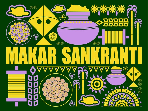 Lyckliga Makar Sankranti festival firandet bakgrund — Stock vektor