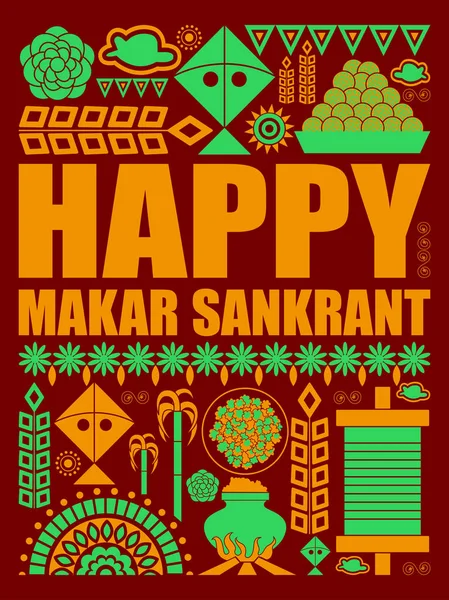 Щасливі Макара Sankranti фестивалю святкування фону — стоковий вектор