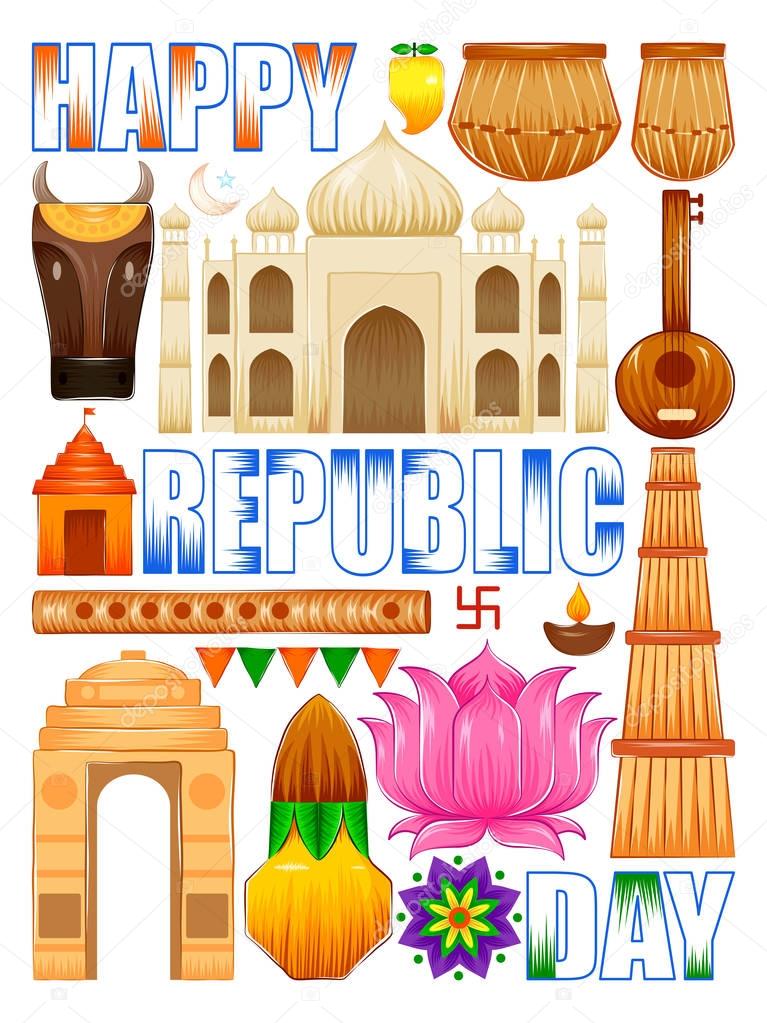 Happy Republic Day of India patriotic background