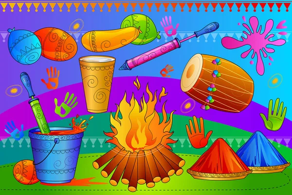 India Festival of Color Happy Holi background — Stock Vector