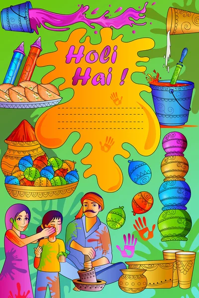 India Festival van kleur Happy Holi achtergrond — Stockvector