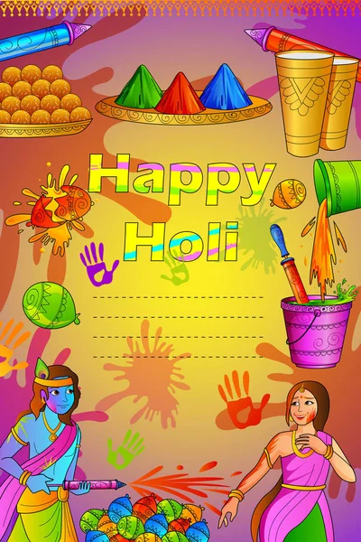 India Festival of Color Happy Holi background — Stock Vector