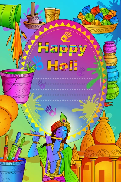 Festival de la India de Color Fondo Holi feliz — Vector de stock