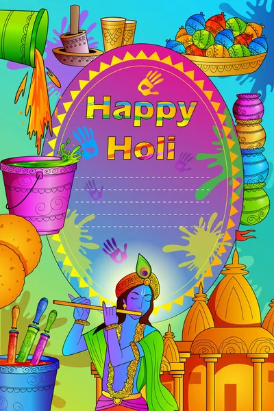 India Festival of Color Happy Holi background — Stock Vector