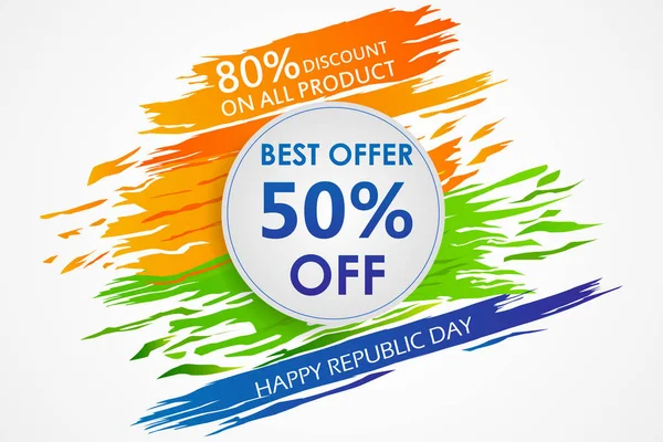 Promocja sprzedaży i reklamie dzień Republiki Indii — Wektor stockowy