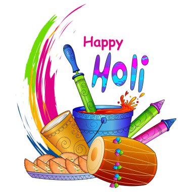 Hindistan Renkli Mutlu Holi Festivali