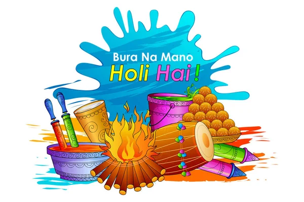 India Festival van kleur Happy Holi achtergrond — Stockvector