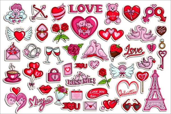 Adesivo collezione per oggetto Valentine Love — Vettoriale Stock