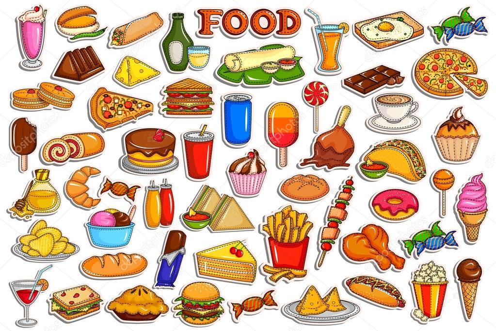 Sticker collection for food and beverage object