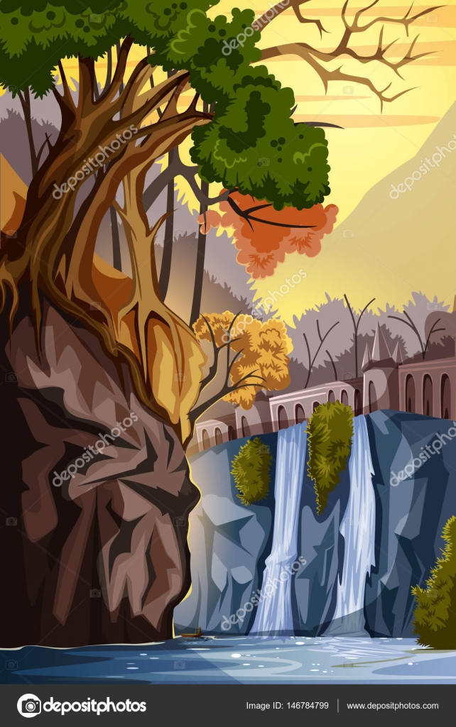 Natureza Paisagem paisagem Fundo Vetor de ©stockshoppe 146784799, image size:1067x1700