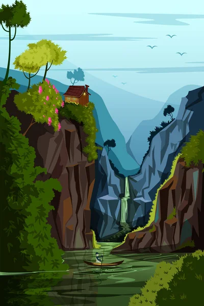 Naturaleza Paisaje paisaje Antecedentes — Vector de stock