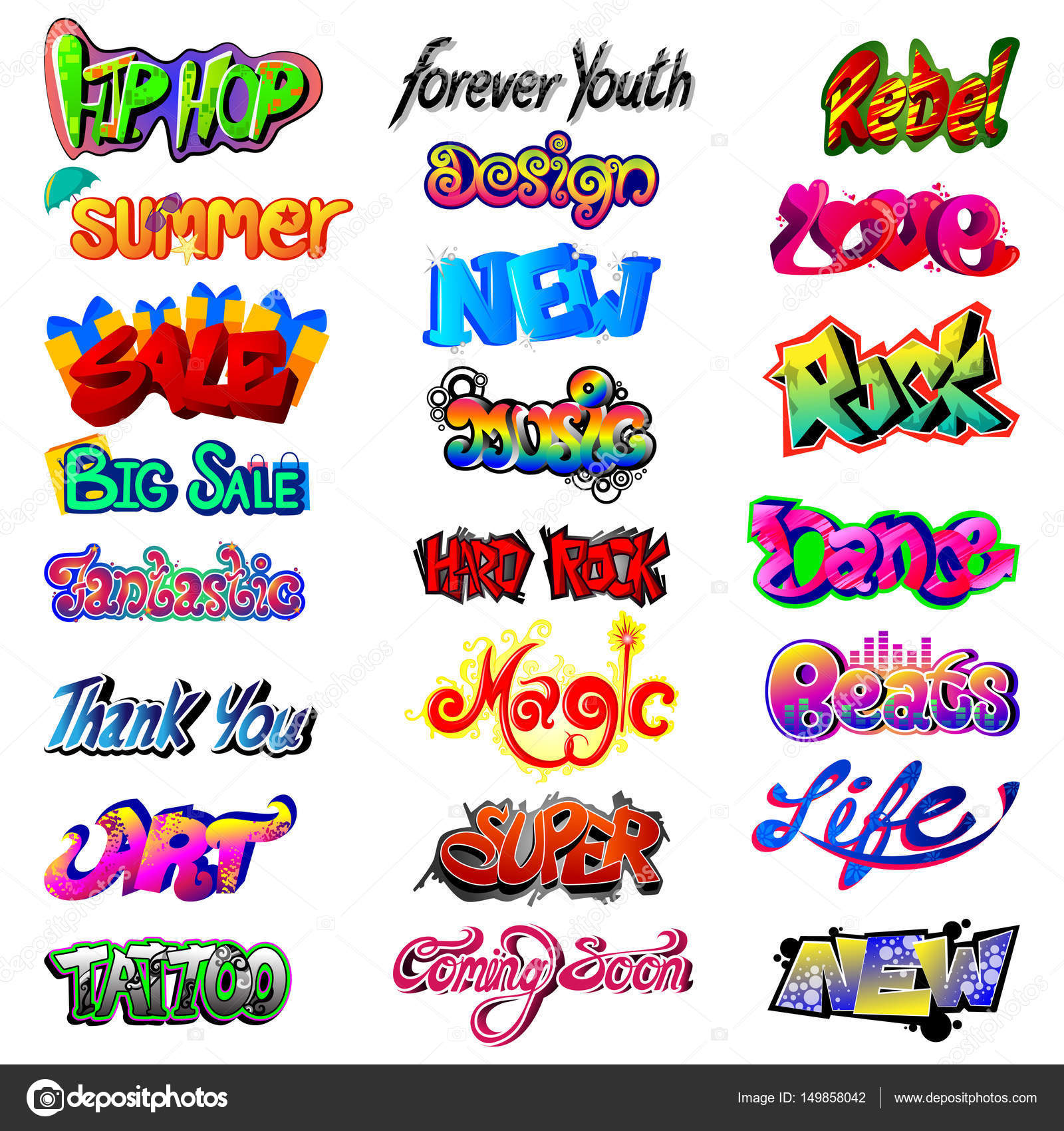 Stylish Graffiti word text label Stock Vector by ©stockshoppe 149858042