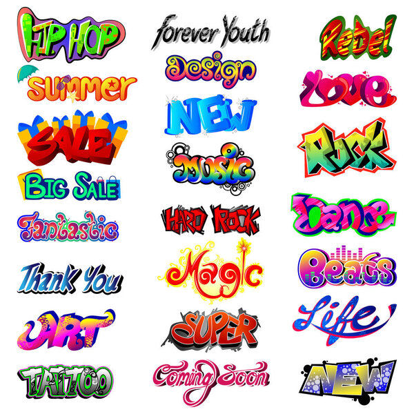 Стильный текстовый ярлык граффити
