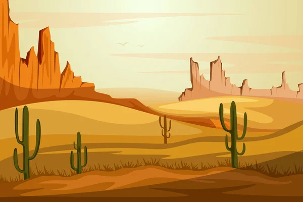 Paisagem natural de duna de areia no deserto — Vetor de Stock