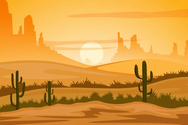 Paysage naturel de dune de sable dans le désert — Image vectorielle