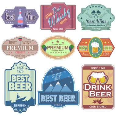Reklam için Premium şarap ve bira etiket etiket sticker