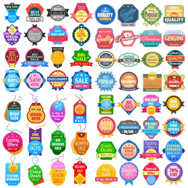 Sale and Promotion label tag sticker for Advertisement — Stock Vector