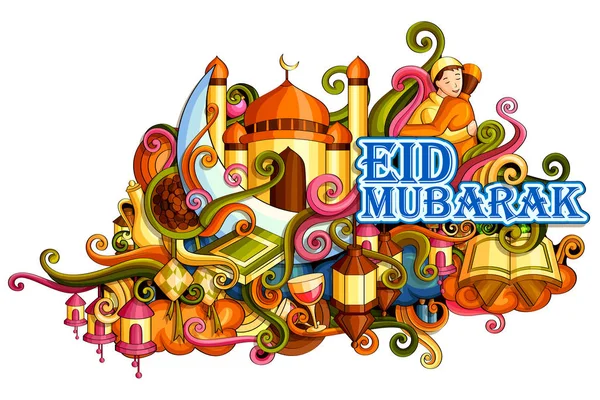 Eid Mubarak Blessing for Eid background — Stock Vector