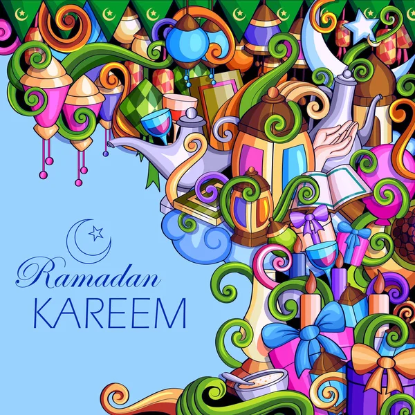 Ramadan Kareem błogosławieństwo dla tła Eid — Wektor stockowy