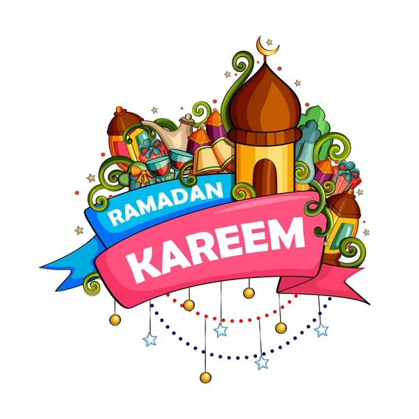 Ramadan Kareem Bênção para fundo Eid — Vetor de Stock