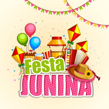 Brezilya ve Portekiz Festivali Festa Junina kutlama arka plan
