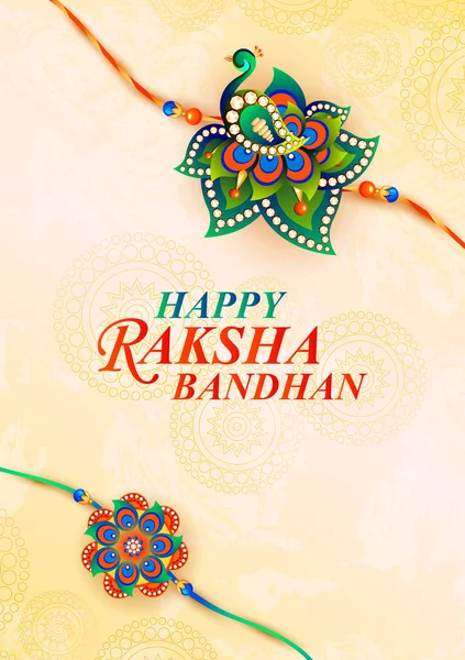 Dekoreret rakhi til indisk festival Raksha Bandhan – Stock-vektor