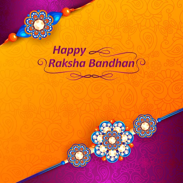 Versierde rakhi voor Indiase festival Raksha Bandhan — Stockvector