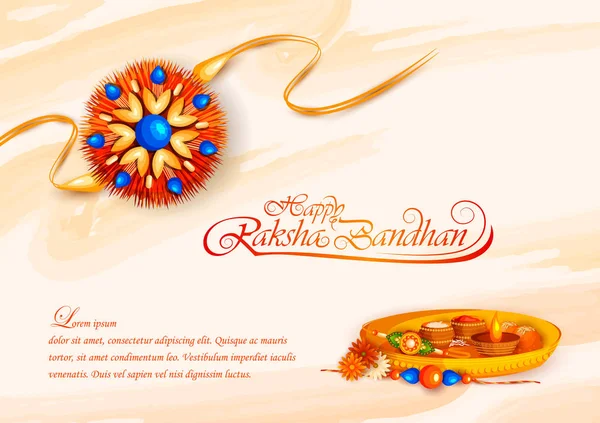 Rakhi decorado para o festival indiano Raksha Bandhan —  Vetores de Stock